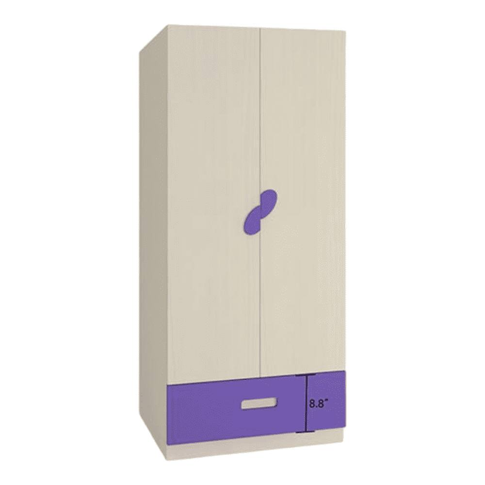 Emelia Engineered Wood Wardrobe in Purple Colour
