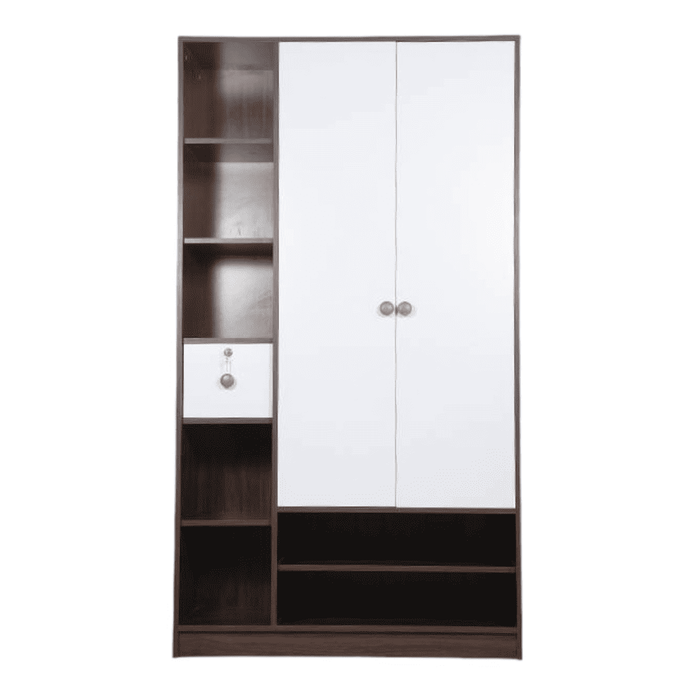 Allie Engineered Wood 2 door Wardrobe in Matte Finish