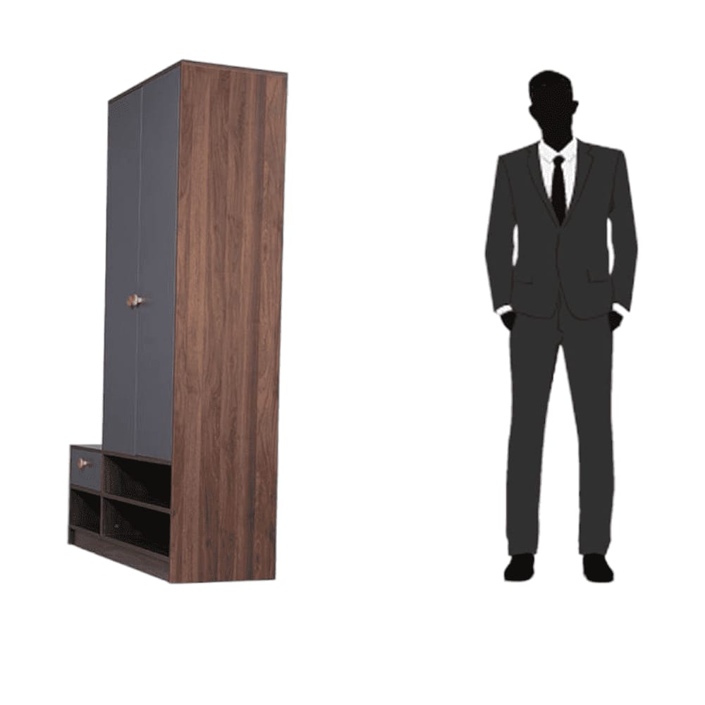 Gareth Engineered Wood 2 door Wardrobe in Matte Finish