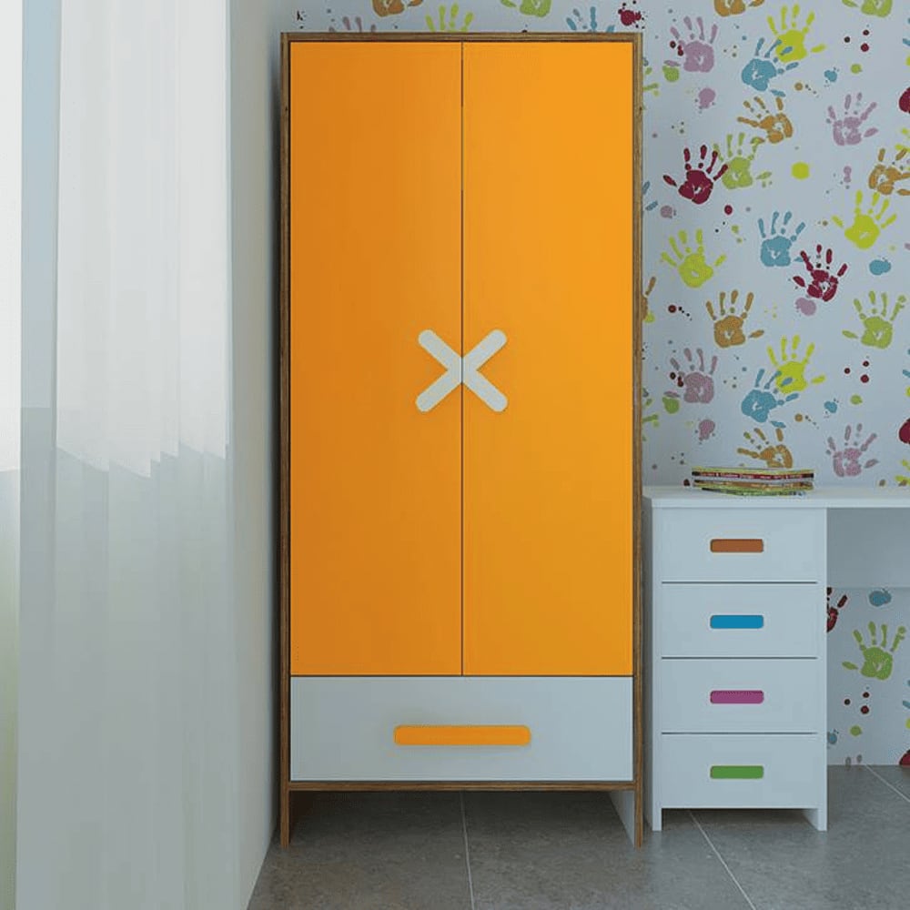 Novara 2 Door Wardrobein Mango Yellow Colour