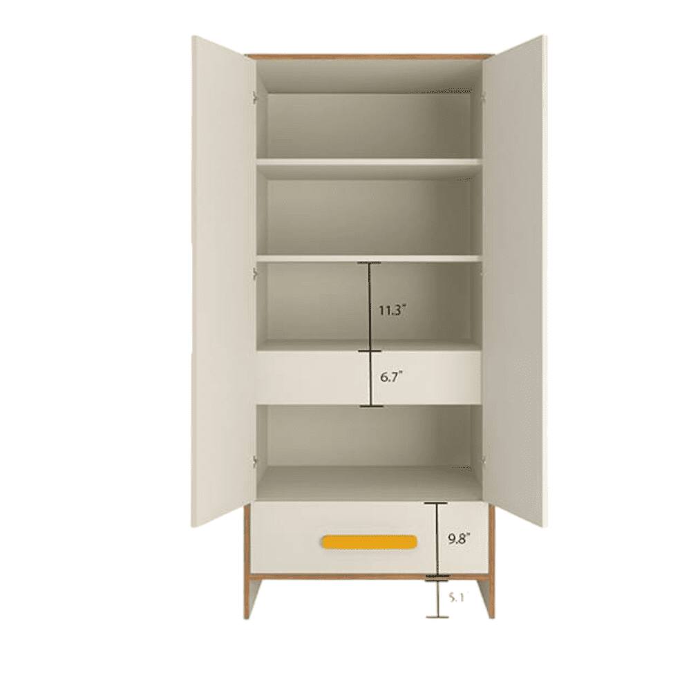 Novara 2 Door Wardrobein Mango Yellow Colour