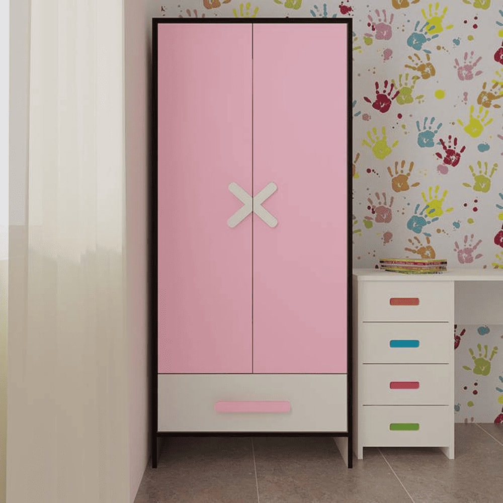 Novara 2 Door Wardrobe in English Pink Colour