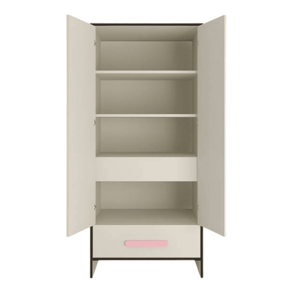 Novara 2 Door Wardrobe in English Pink Colour