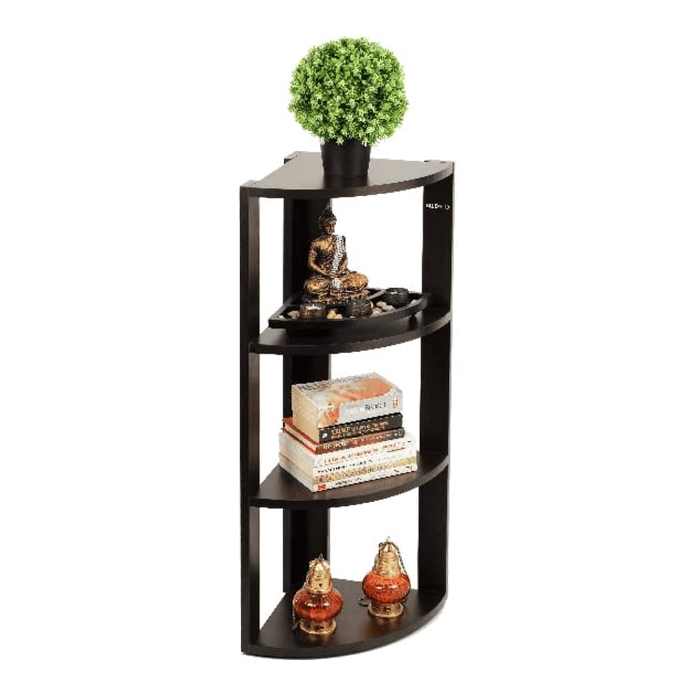 Alba Engineered Wood Multi Tier Corner Wall Decor Shelf Display Rack Wenge