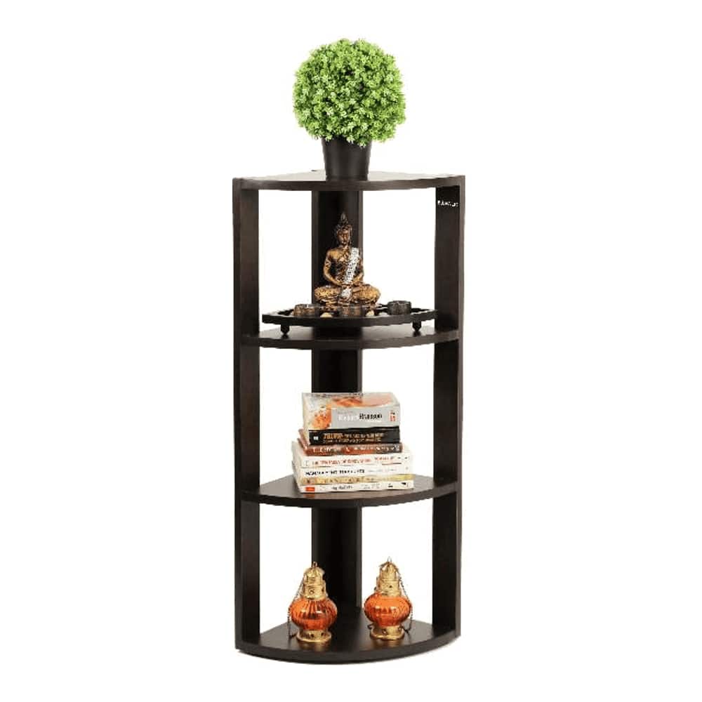 Alba Engineered Wood Multi Tier Corner Wall Decor Shelf Display Rack Wenge