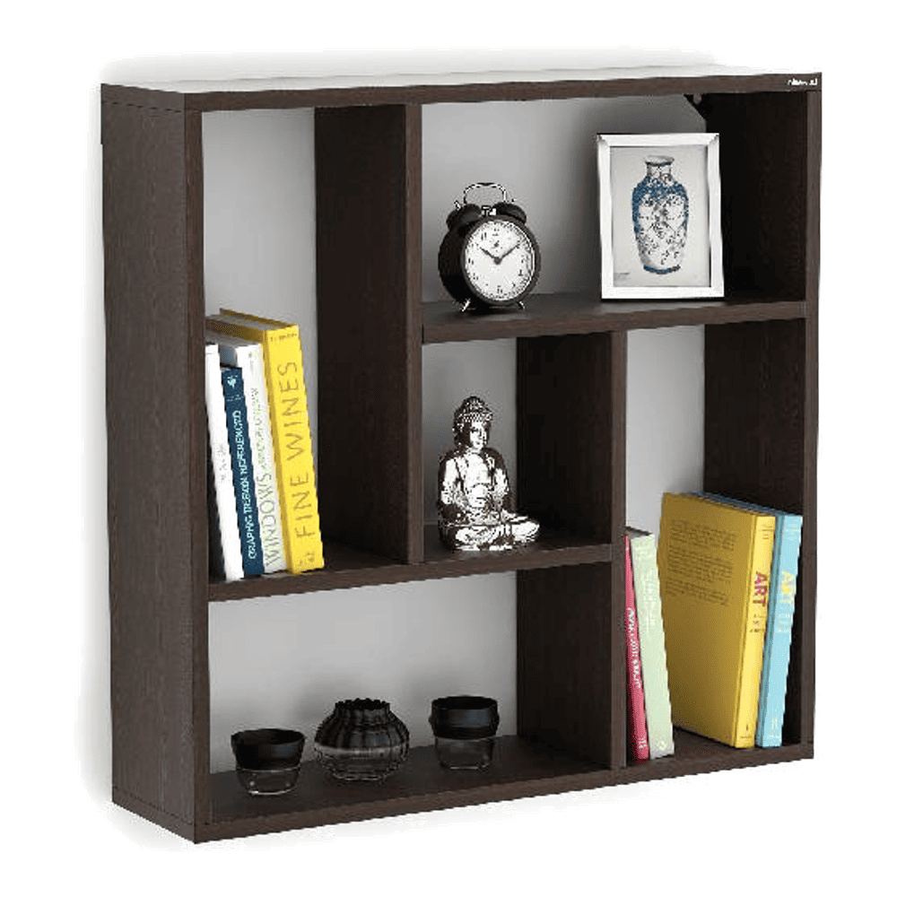BLUEWUD Javies Engineered Wood Multipurpose Wall Decor Shelf, Display Rack (Wenge)