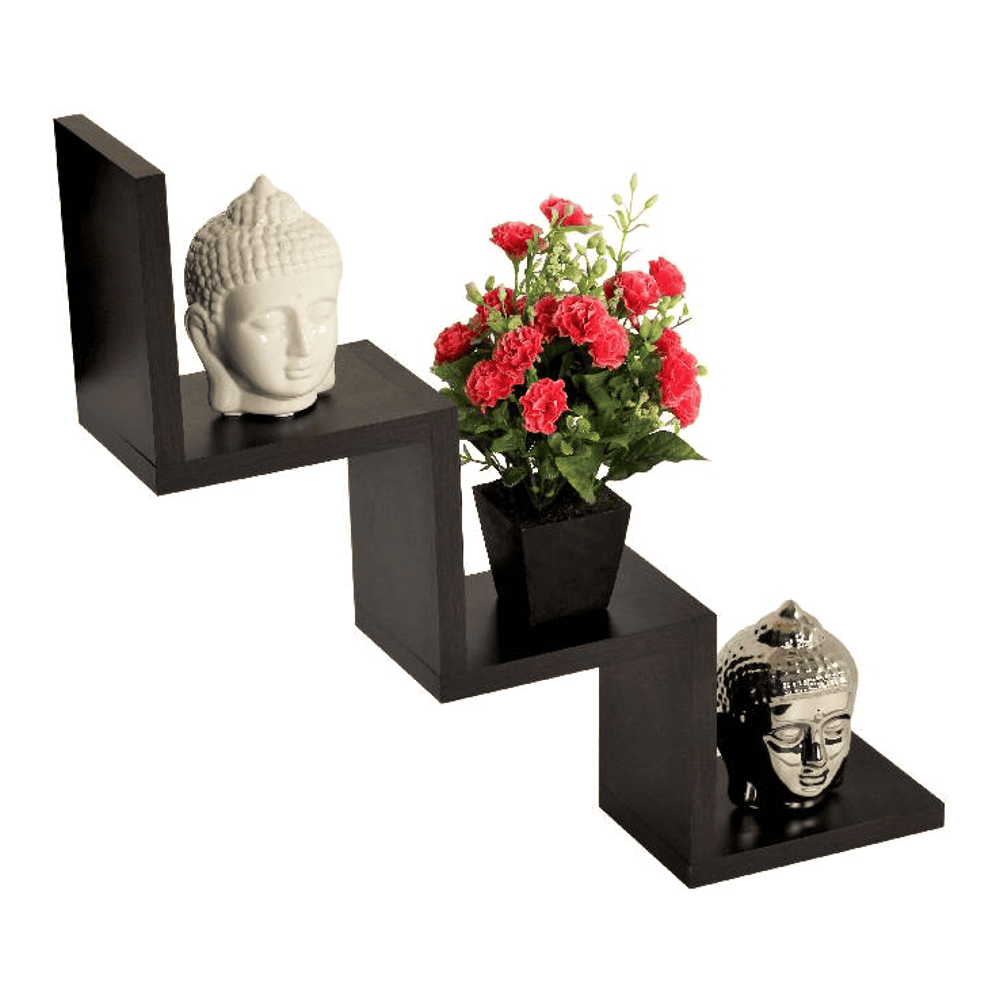 BLUEWUD Aaron Engineered Wood Multipurpose Wall Decor Shelf, Display Rack (Wenge)