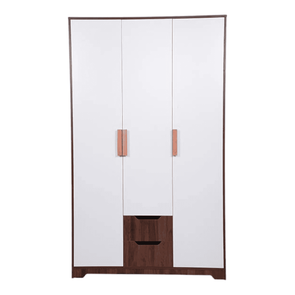 Wardrobe Frosty white and Columbian walnut
