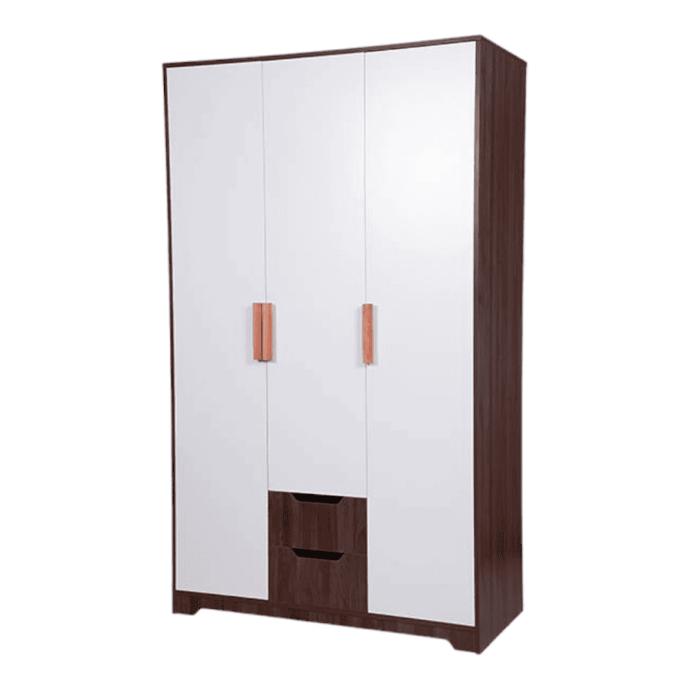 Wardrobe Frosty white and Columbian walnut