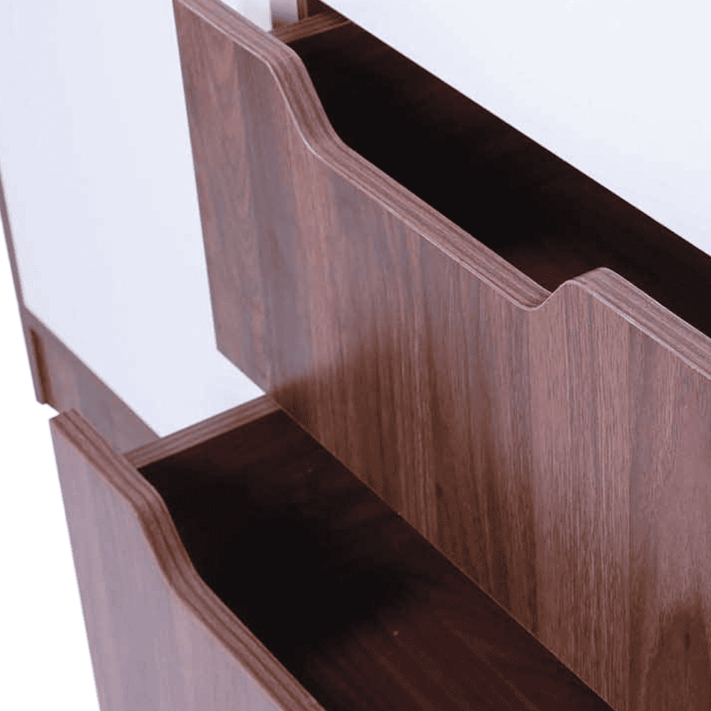 Wardrobe Frosty white and Columbian walnut