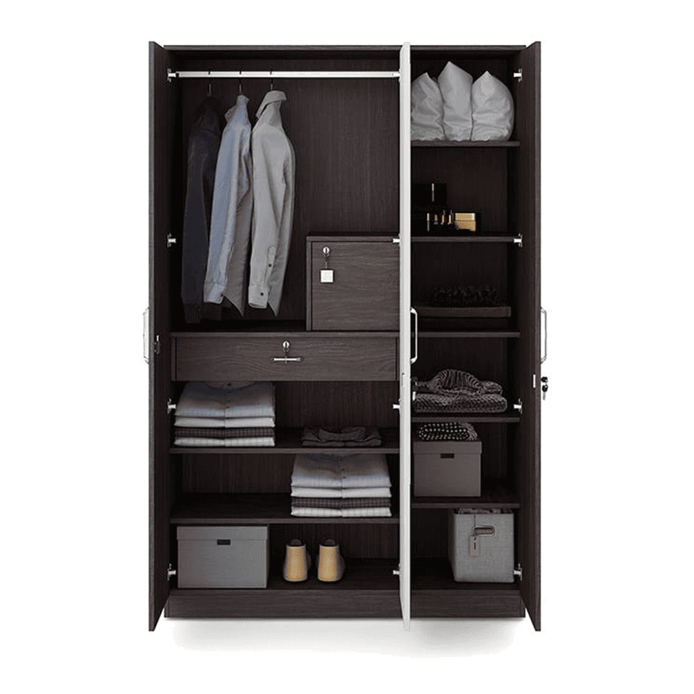 Galaxy 3 Door Wardrobe In Choco Walnut