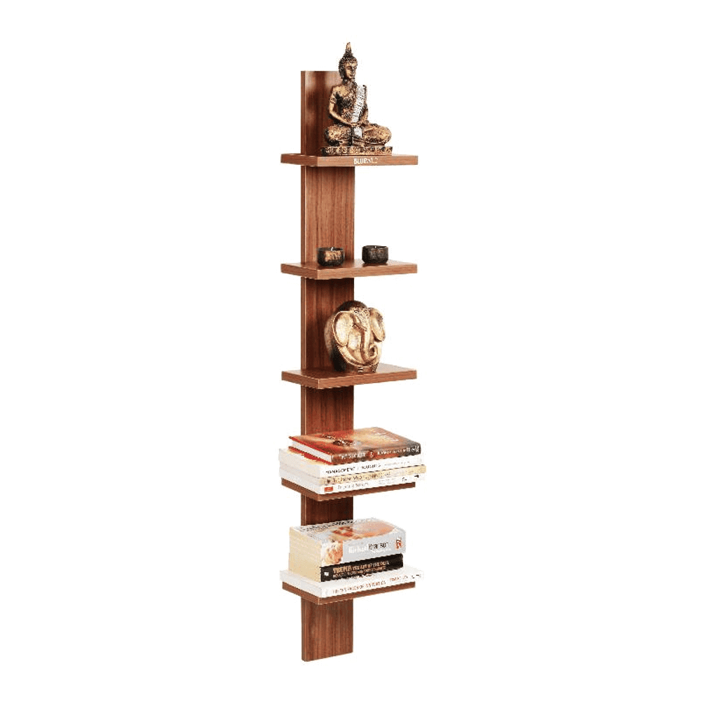 BLUEWUD Louis Engineered Wood Multipurpose Wall Decor Shelf, Display Rack (Walnut)