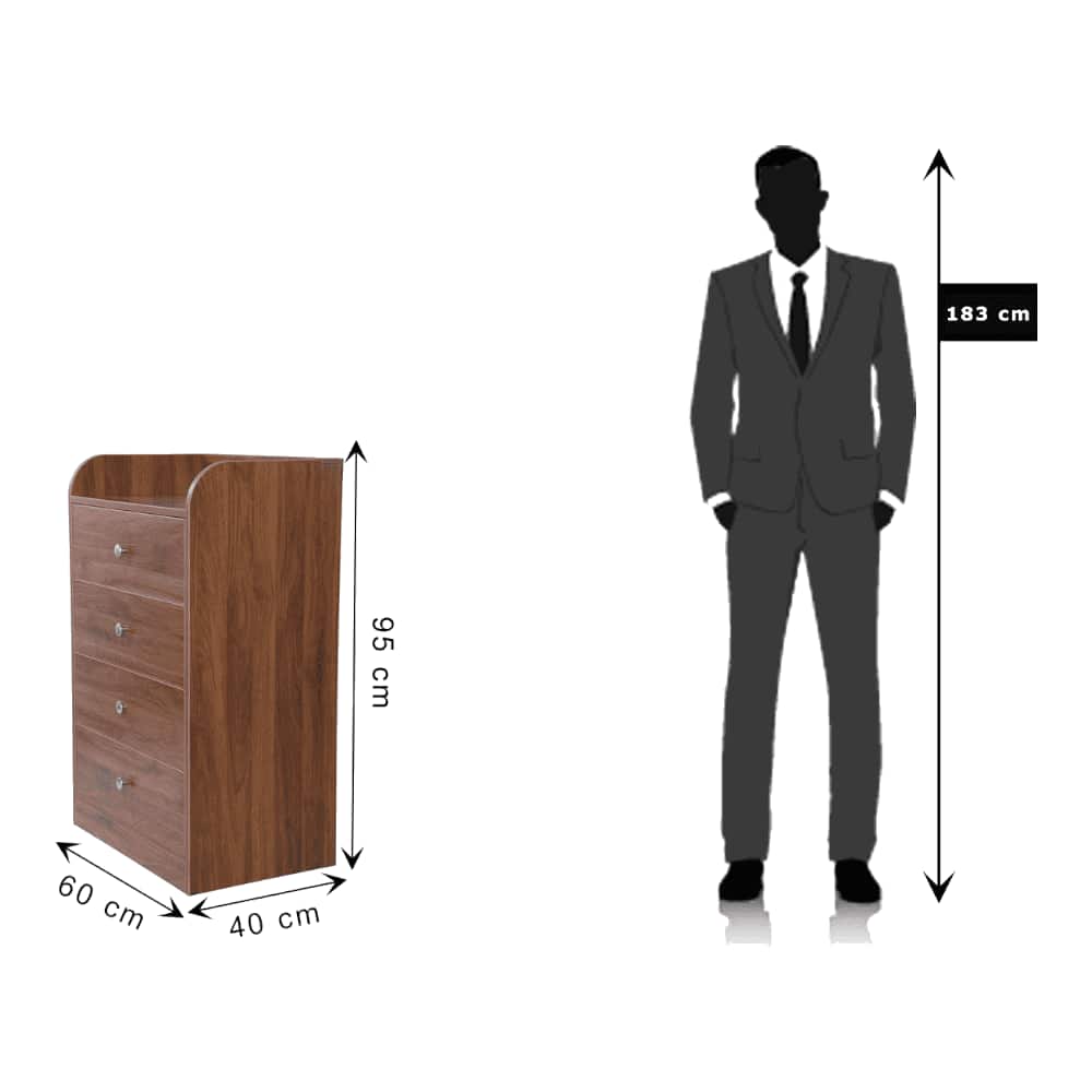 Opal Chest Of Drawers with 4 Drawers in Columbian Walnut