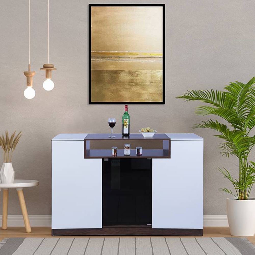 Portia Engineered Wood Crockery Unit in Columbian Walnut