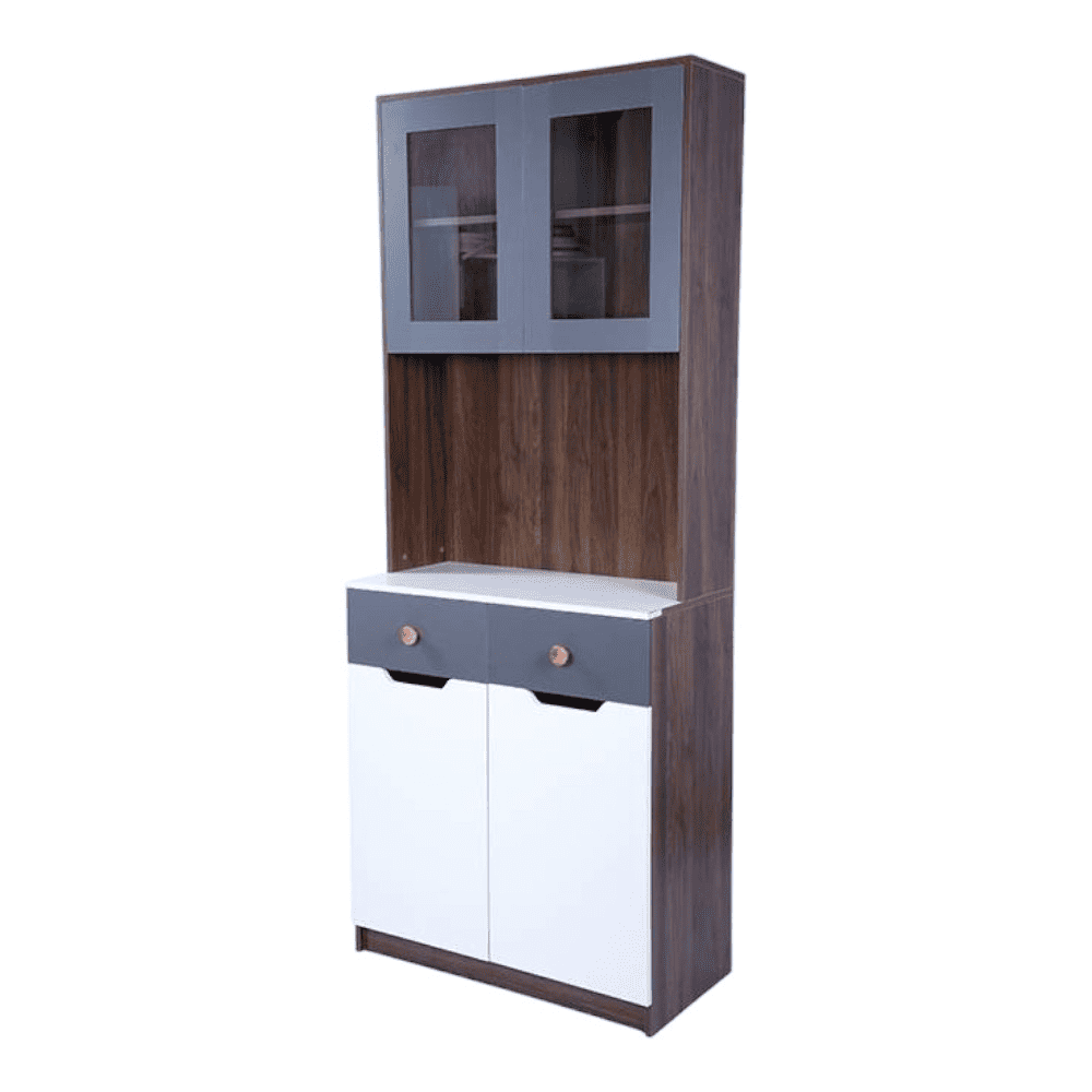 Nyle Engineered Wood Crockery Unit in Columbian Walnut
