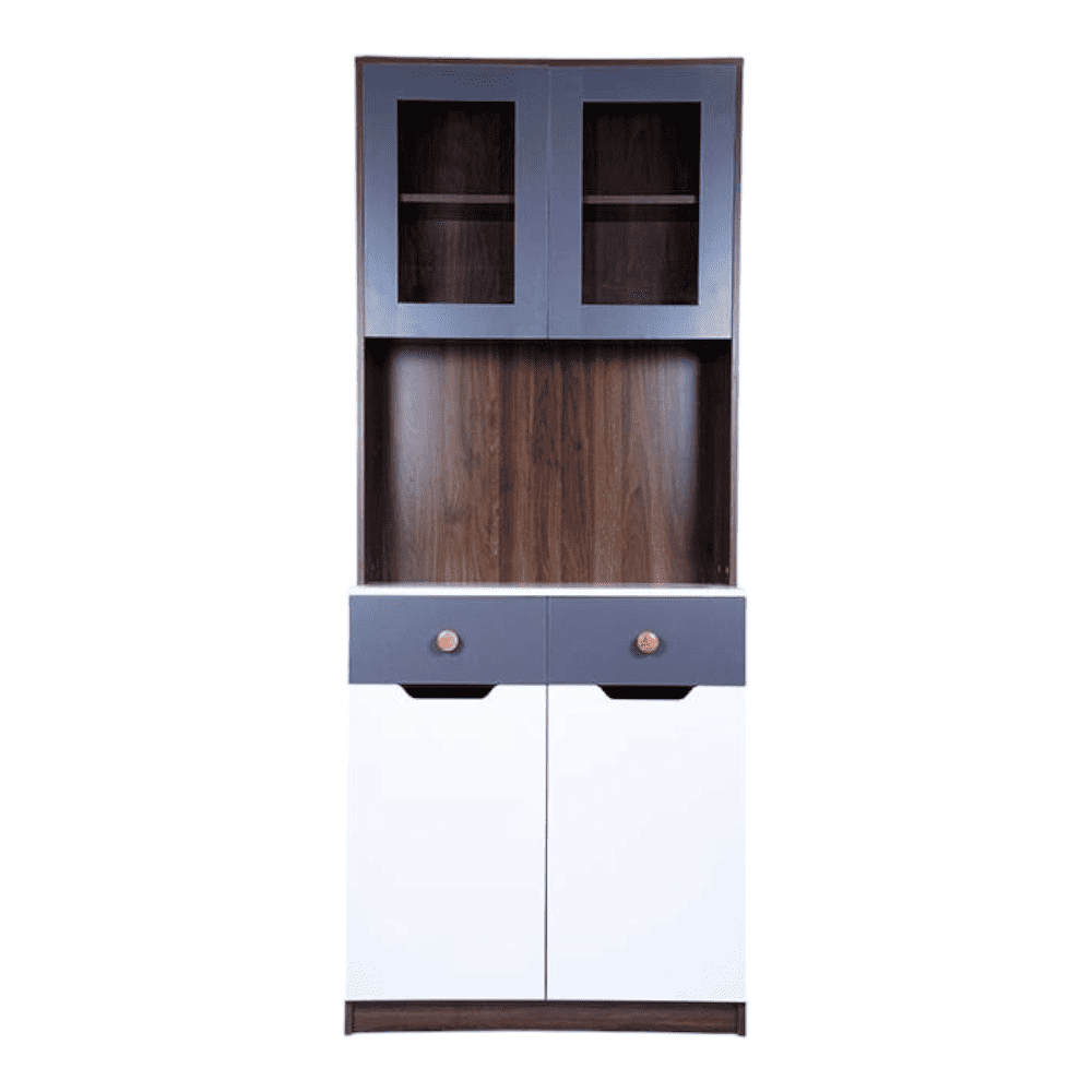 Nyle Engineered Wood Crockery Unit in Columbian Walnut