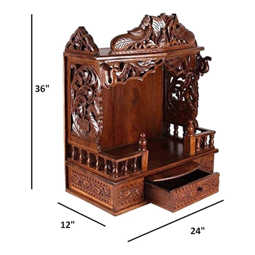 Ajay Solid Wood Free Standing Prayer Unit