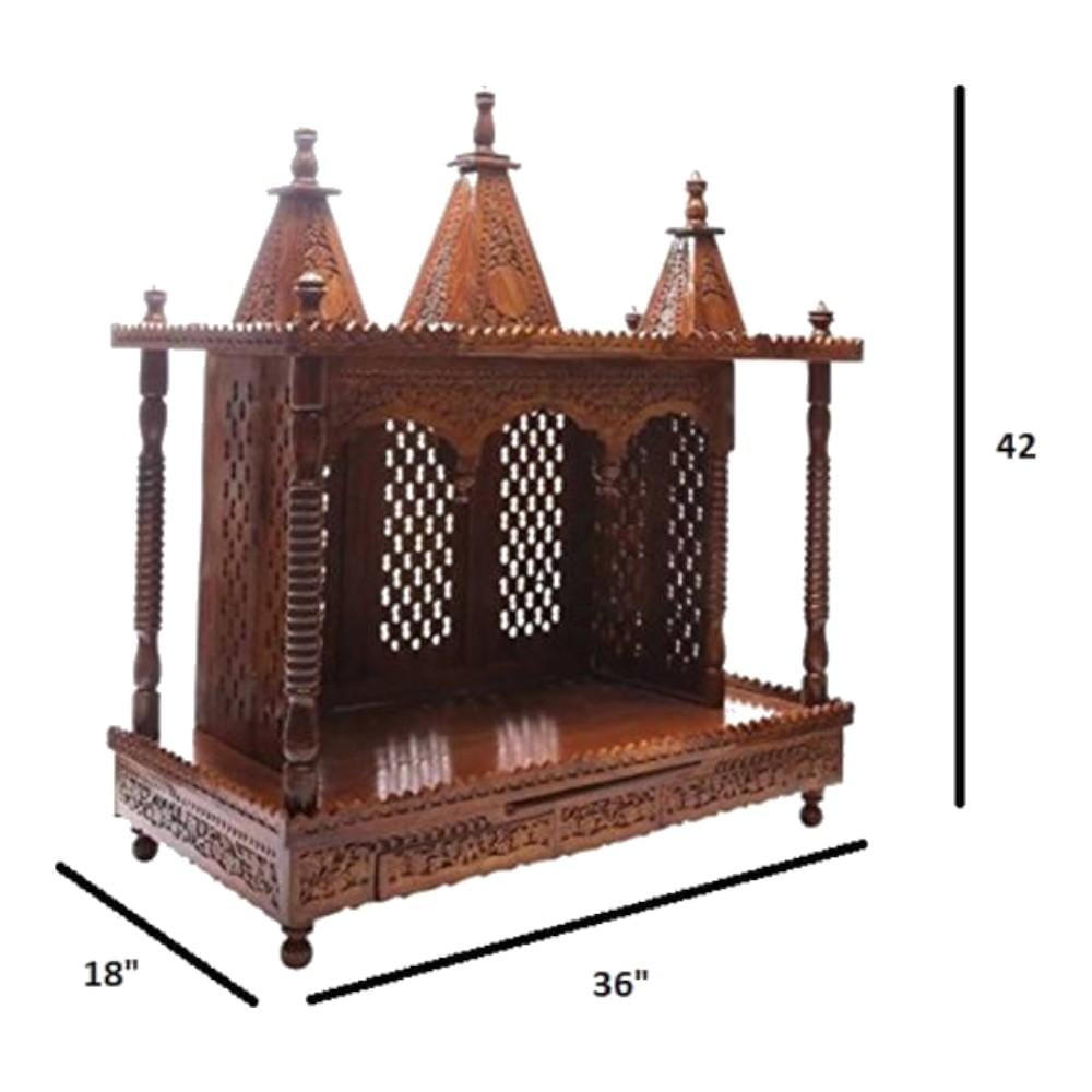 Dhruv Solid Wood Free Standing Prayer Unit