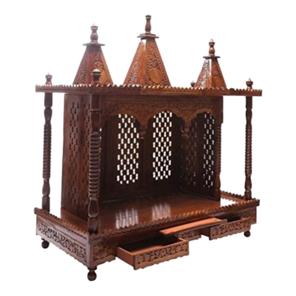 Dhruv Solid Wood Free Standing Prayer Unit