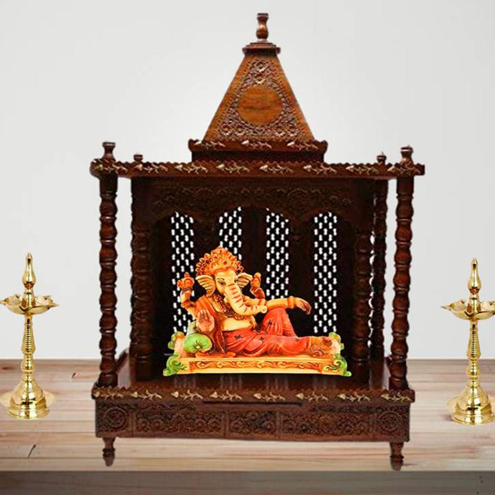Diya Solid Wood Free Standing Prayer Unit