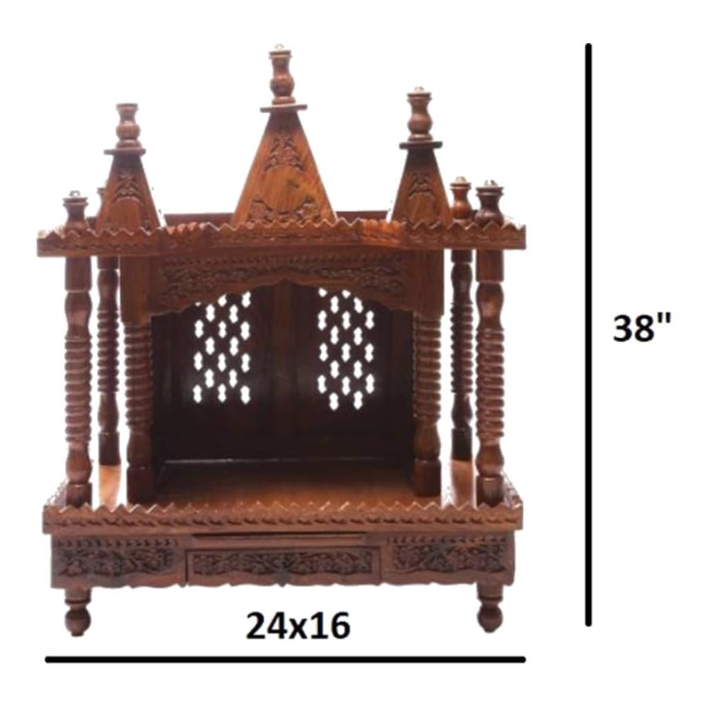 Nikhil Solid Wood Free Standing Prayer Unit