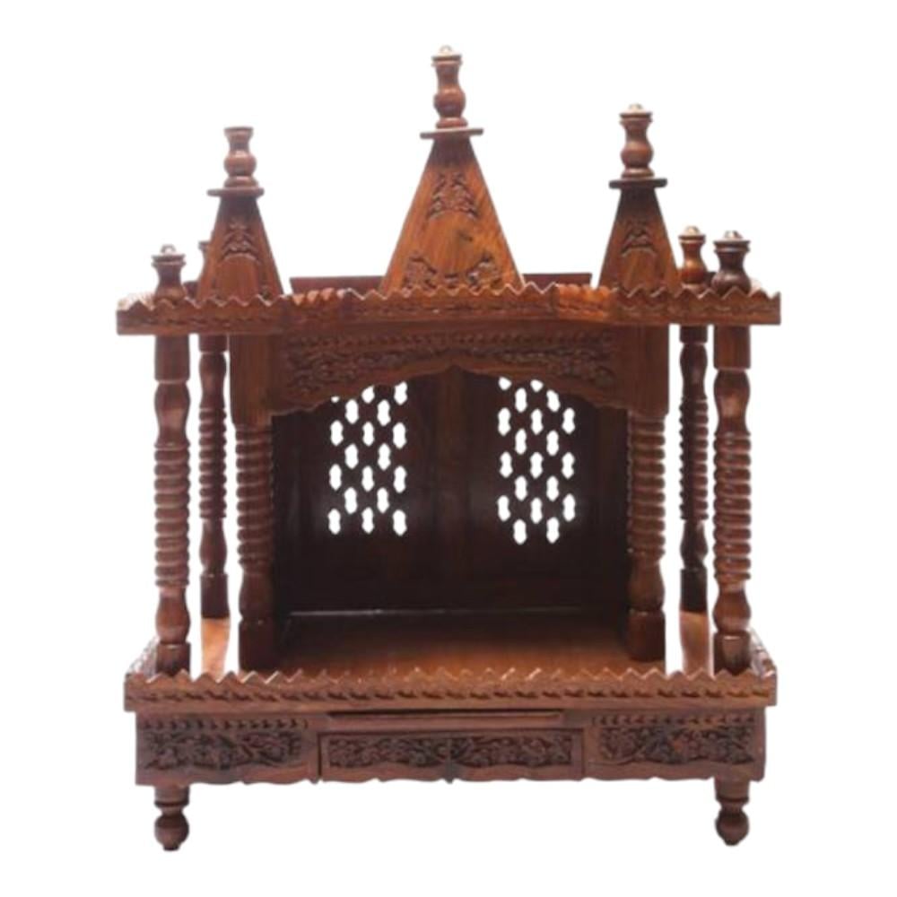 Nikhil Solid Wood Free Standing Prayer Unit