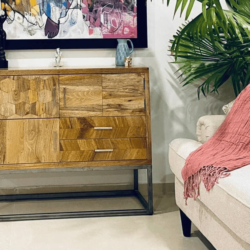 Ran Sideboard With Hearing Bone Design