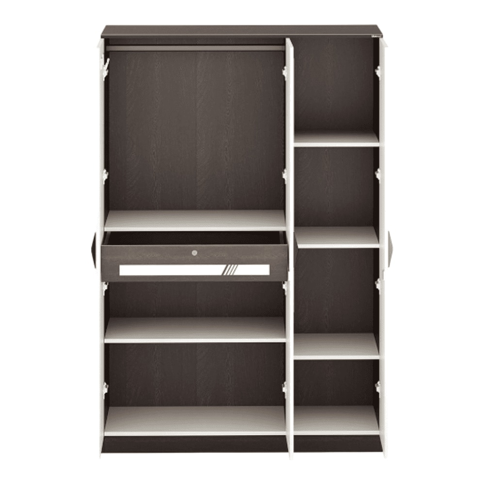 Bluewud Andrie 3 Door Wardrobe with Mirror and Drawer