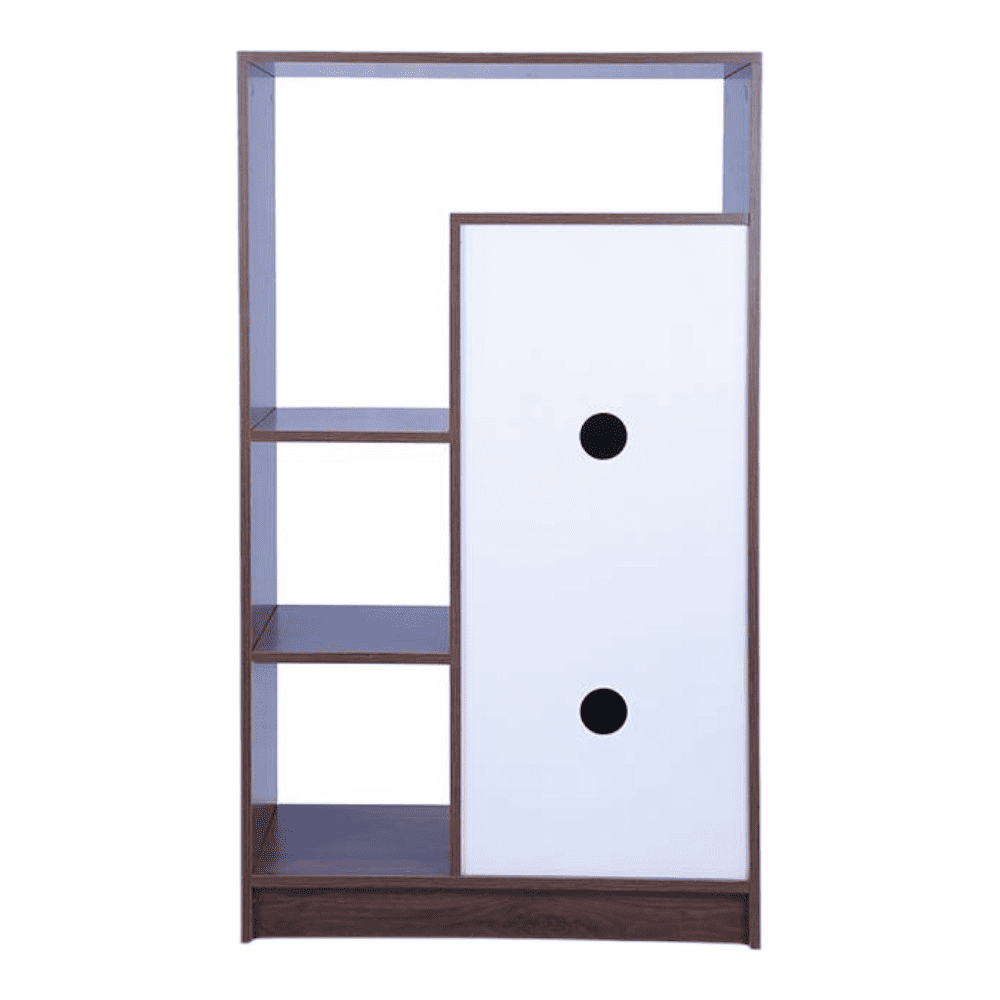 Engineered Wood 8 Pair Shoe Rack Without Seating in Frosty White Colour