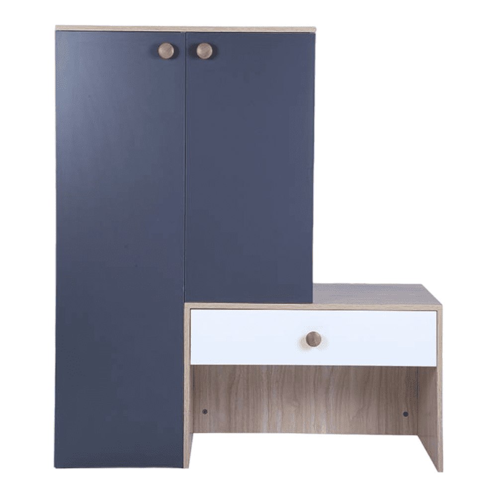 Engineered Wood 9 Pair Shoe Rack With Seating in Graphite Grey Colour