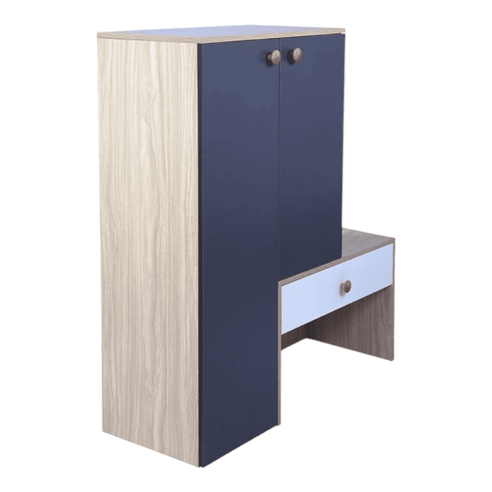 Engineered Wood 9 Pair Shoe Rack With Seating in Graphite Grey Colour