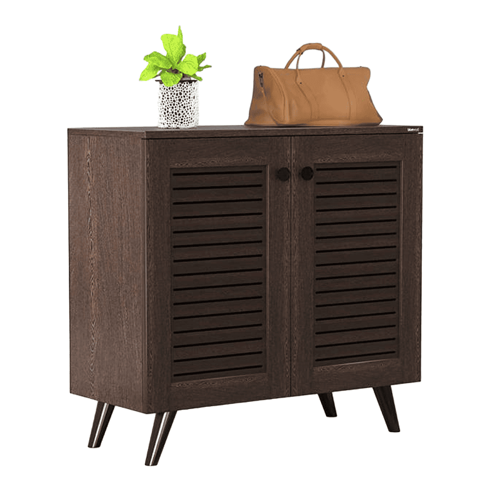 Carlem 2 Door Free Standing Engineered Wood Shoe Rack in Wenge Finish