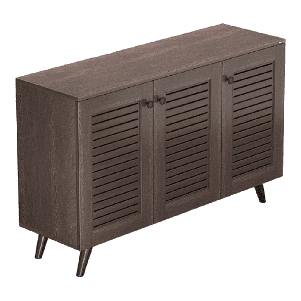 Carlem 3 Door Free Standing Engineered Wood Shoe Rack in Wenge Finish