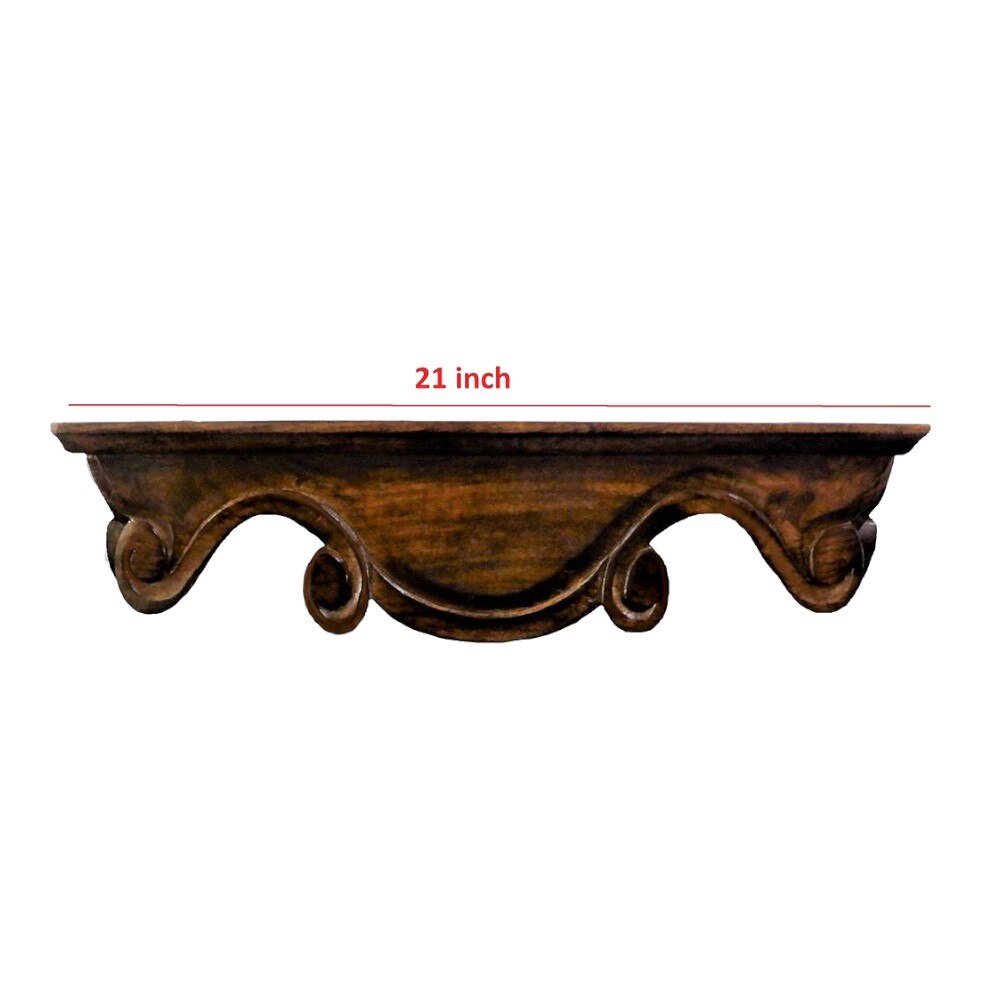 Thomas Coffee Walnut Solid Wood Wal Shelf