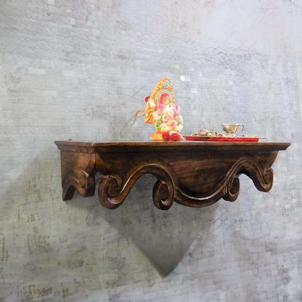 Thomas Coffee Walnut Solid Wood Wal Shelf