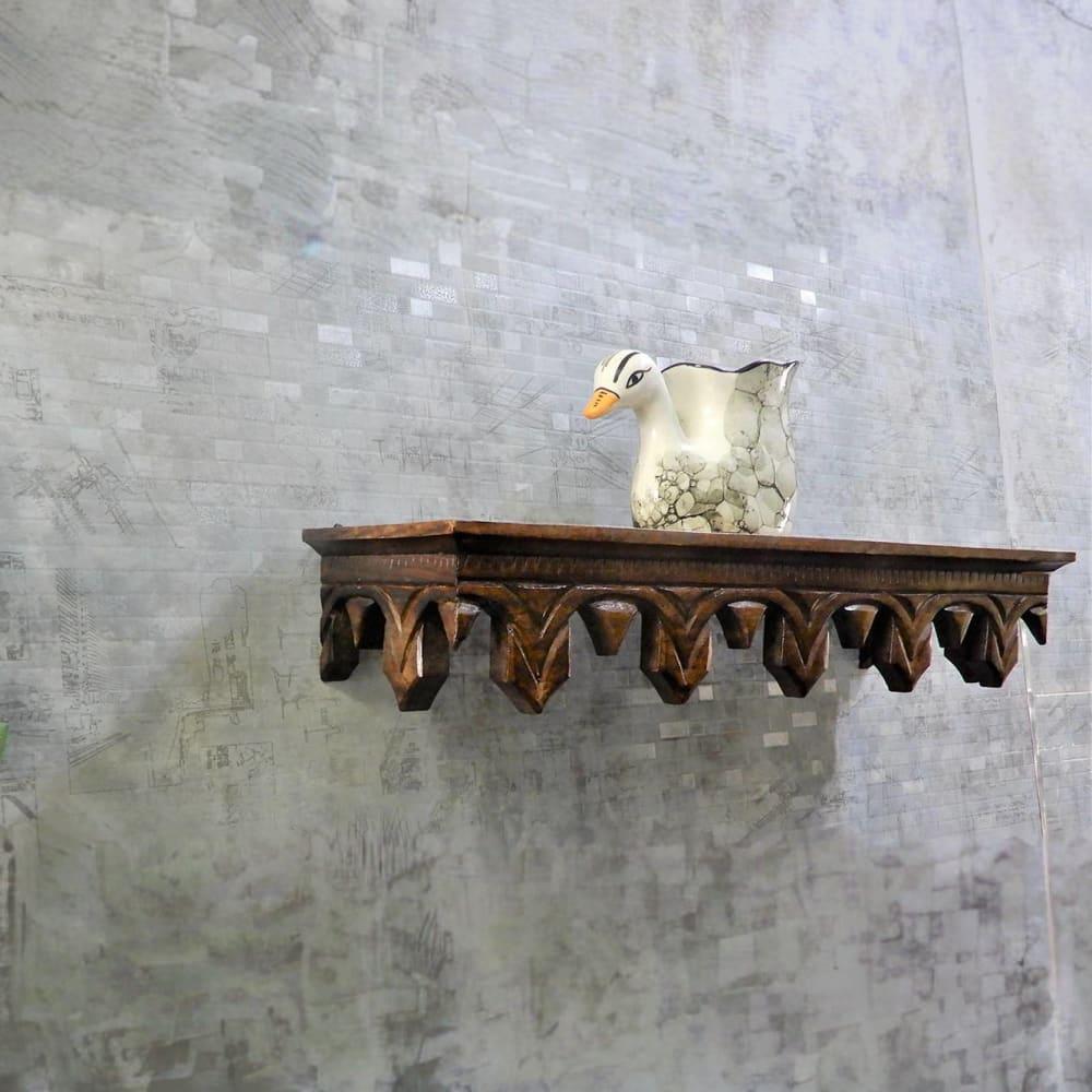 Watson Coffee Walnut Solid Wood Wal Shelf