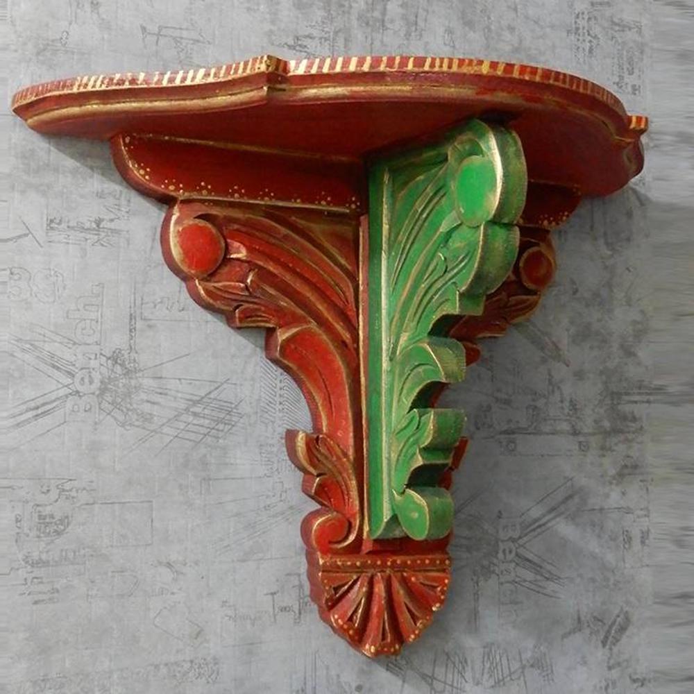 Holmes Multicolor Solid Wood Wal Shelf