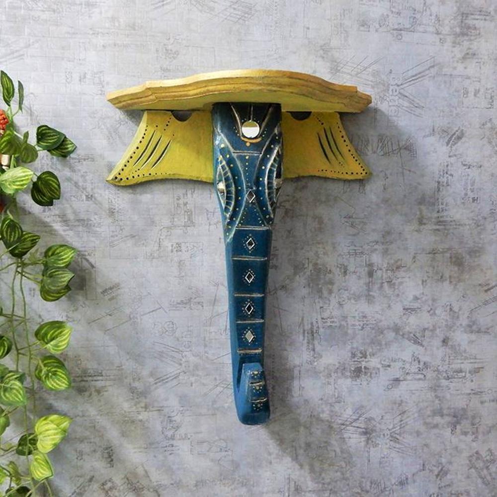 Jason Multicolor Solid Wood Wal Shelf