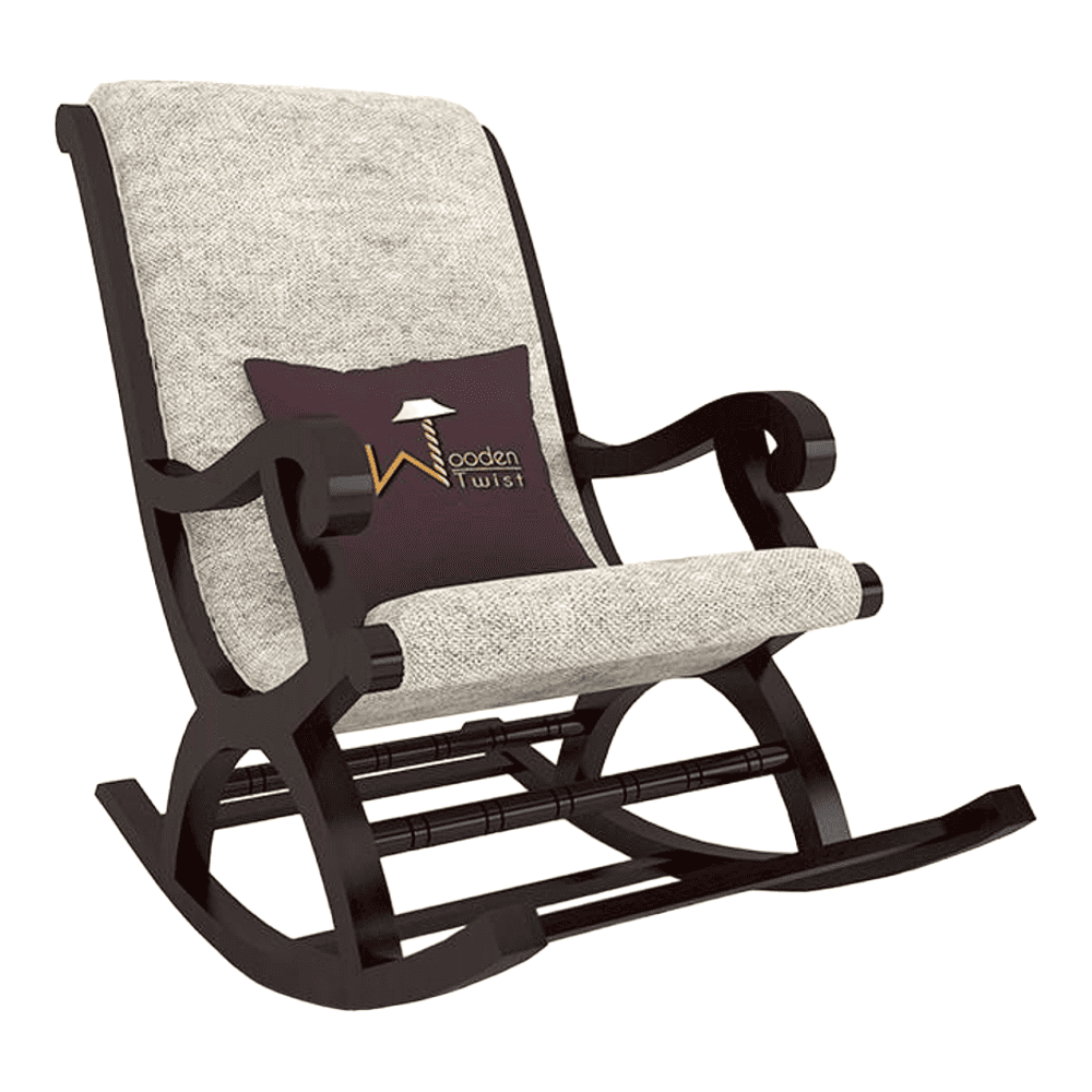 Paton Solid Wood Rocking Chair in Beige Colour