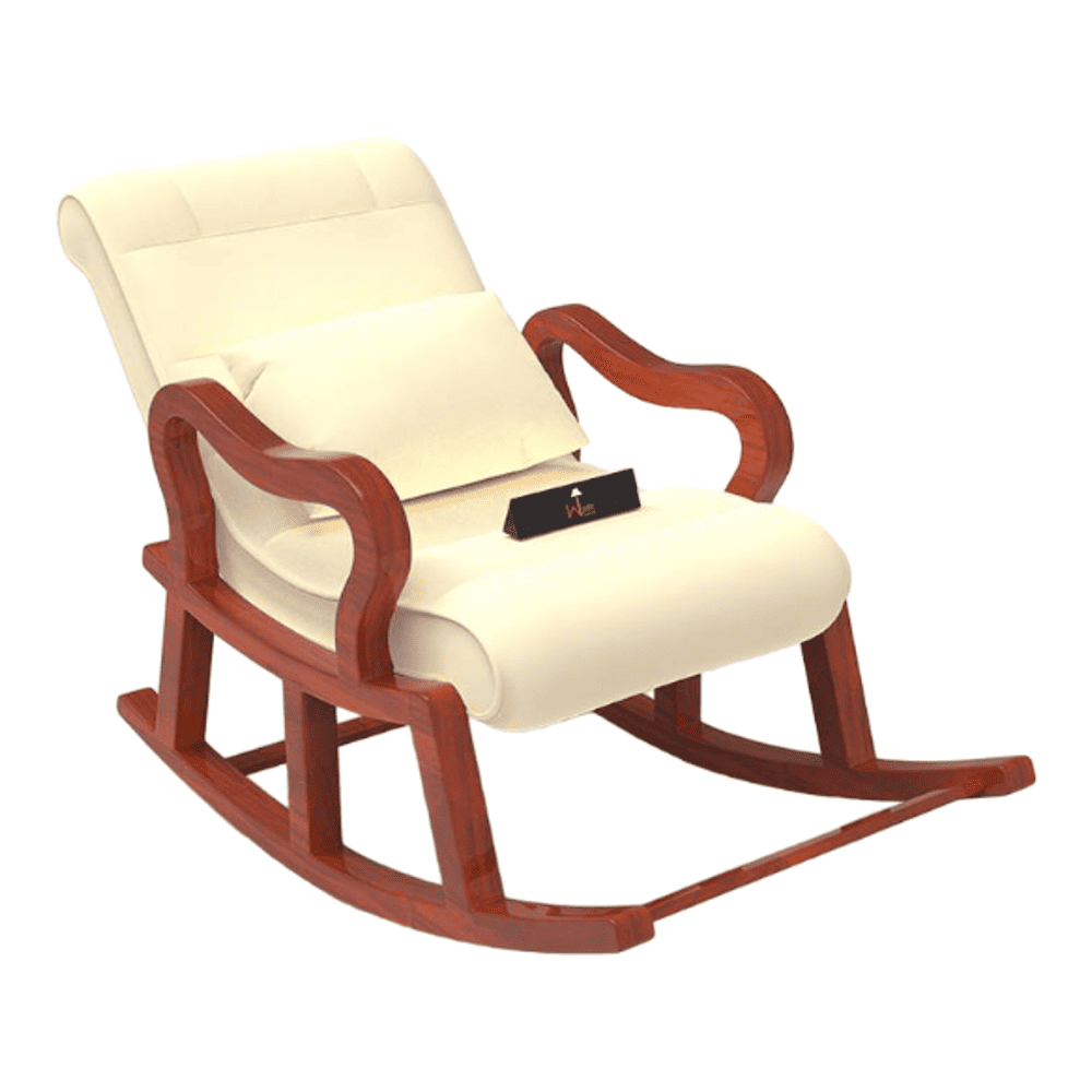 Allson Solid Wood Rocking Chair in Beige Colour