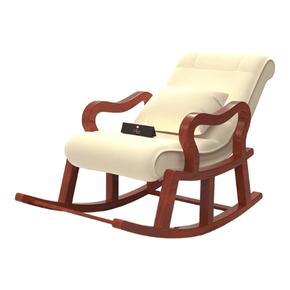 Allson Solid Wood Rocking Chair in Beige Colour