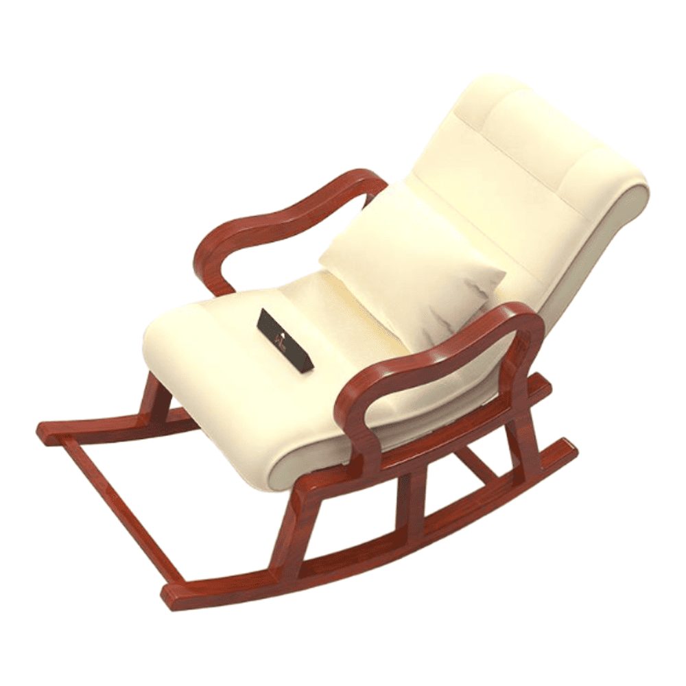 Allson Solid Wood Rocking Chair in Beige Colour
