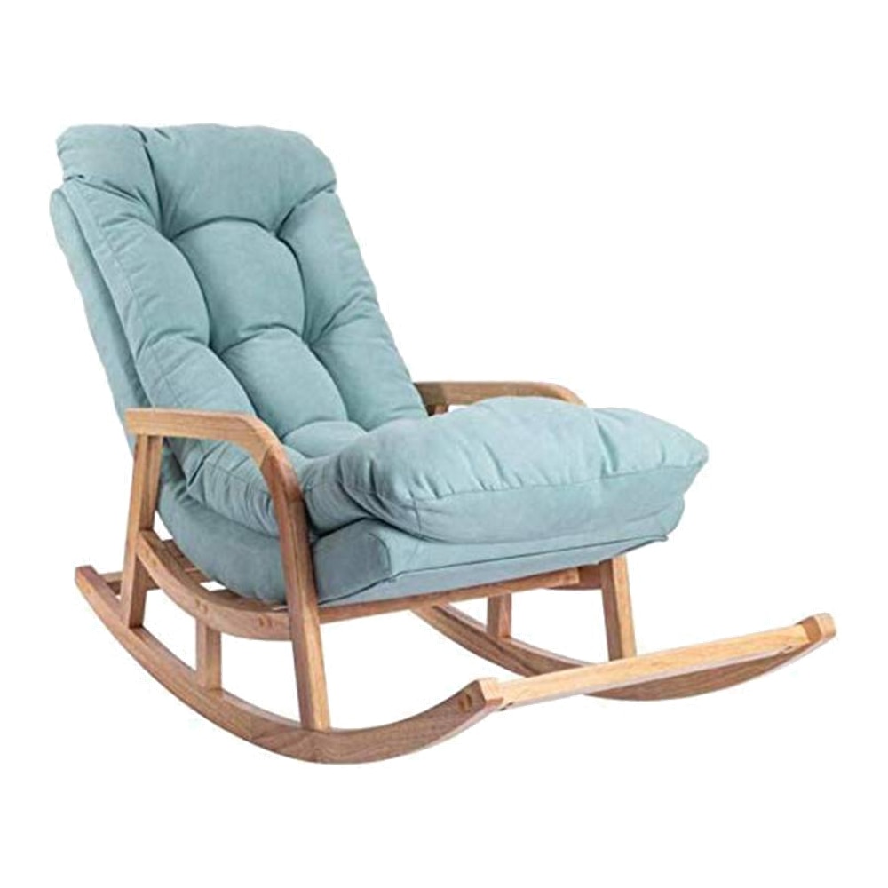 Earle Solid Wood Rocking Chair in Blue Colour