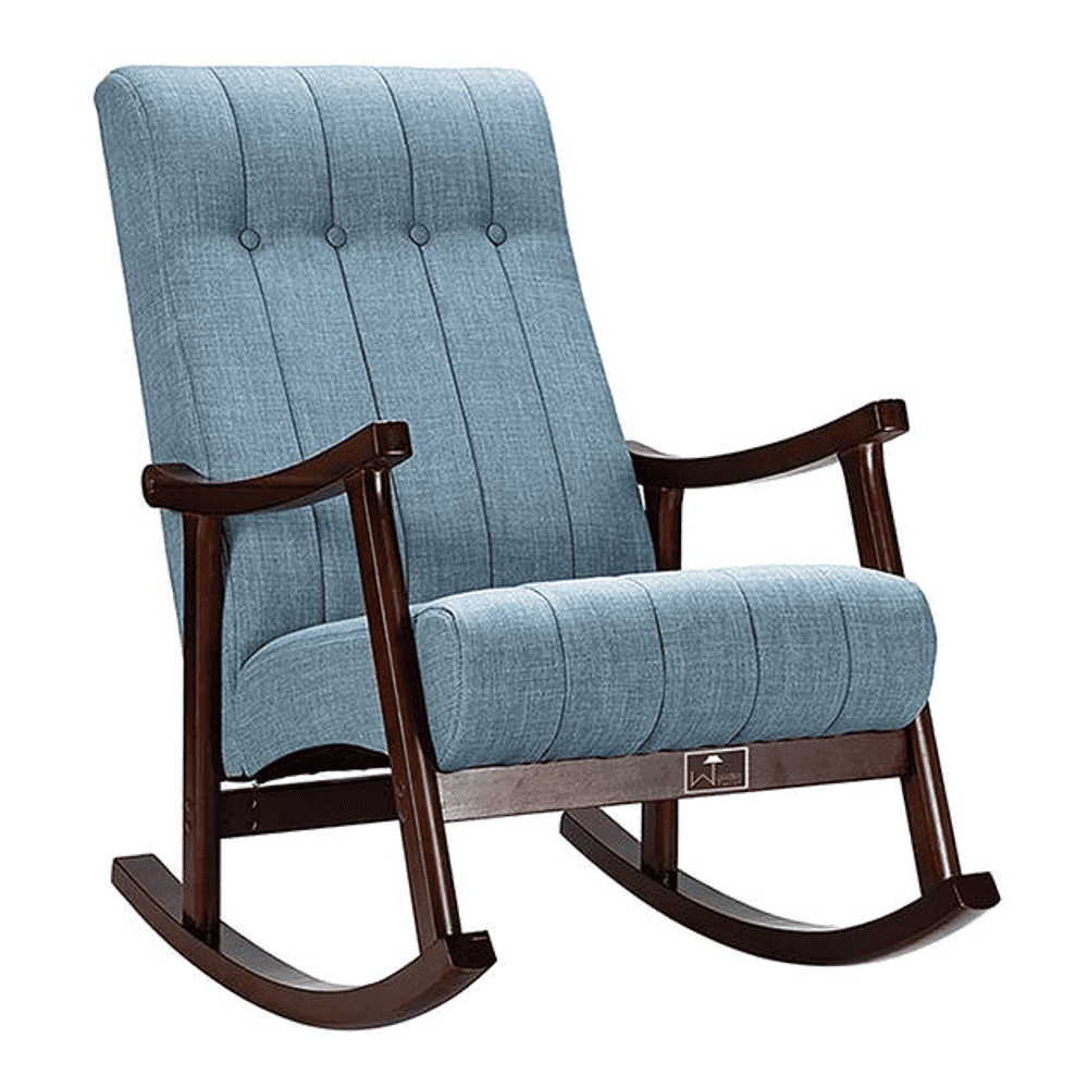 Ashlea Solid Wood Rocking Chair in Blue Colour