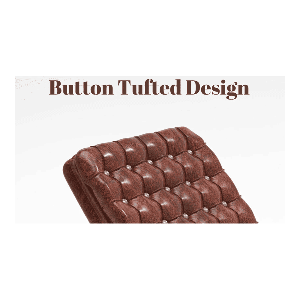 Darneil Solid Wood Rocking Chair in Brown Leathere Colour