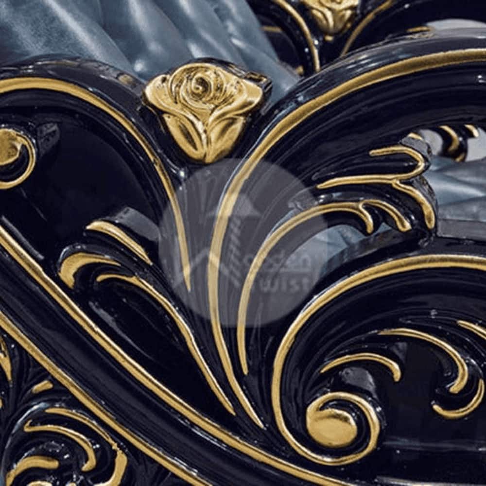 Linzee Solid Wood Rocking Chair in Dark Blue Colour