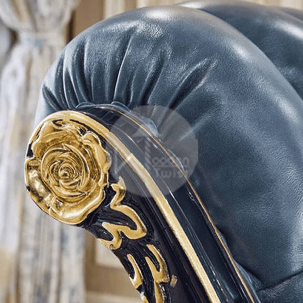 Linzee Solid Wood Rocking Chair in Dark Blue Colour