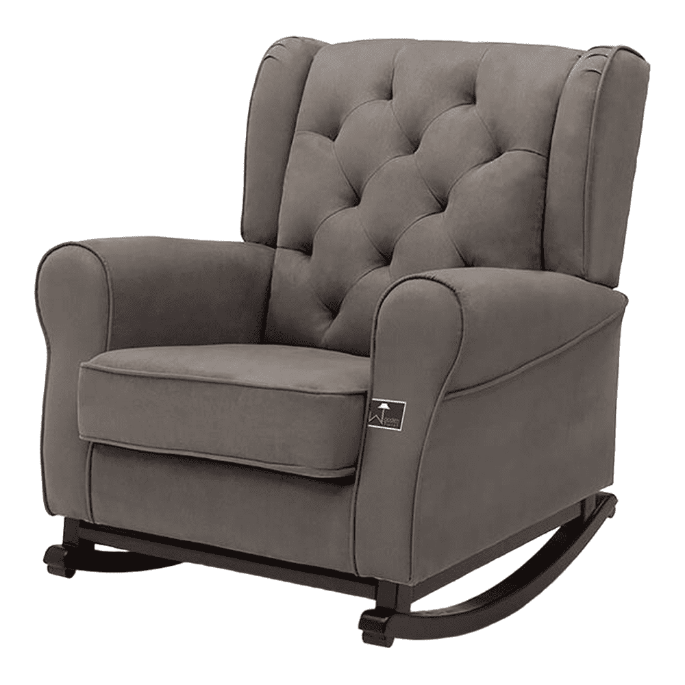 Kimberli Solid Wood Rocking Chair in Graphite Colour