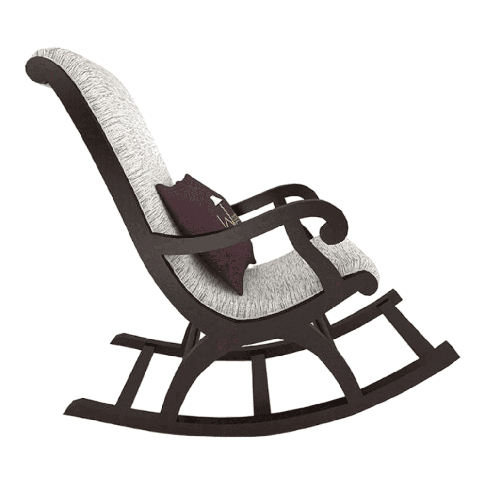 Chele Solid Wood Rocking Chair in Grey Colour