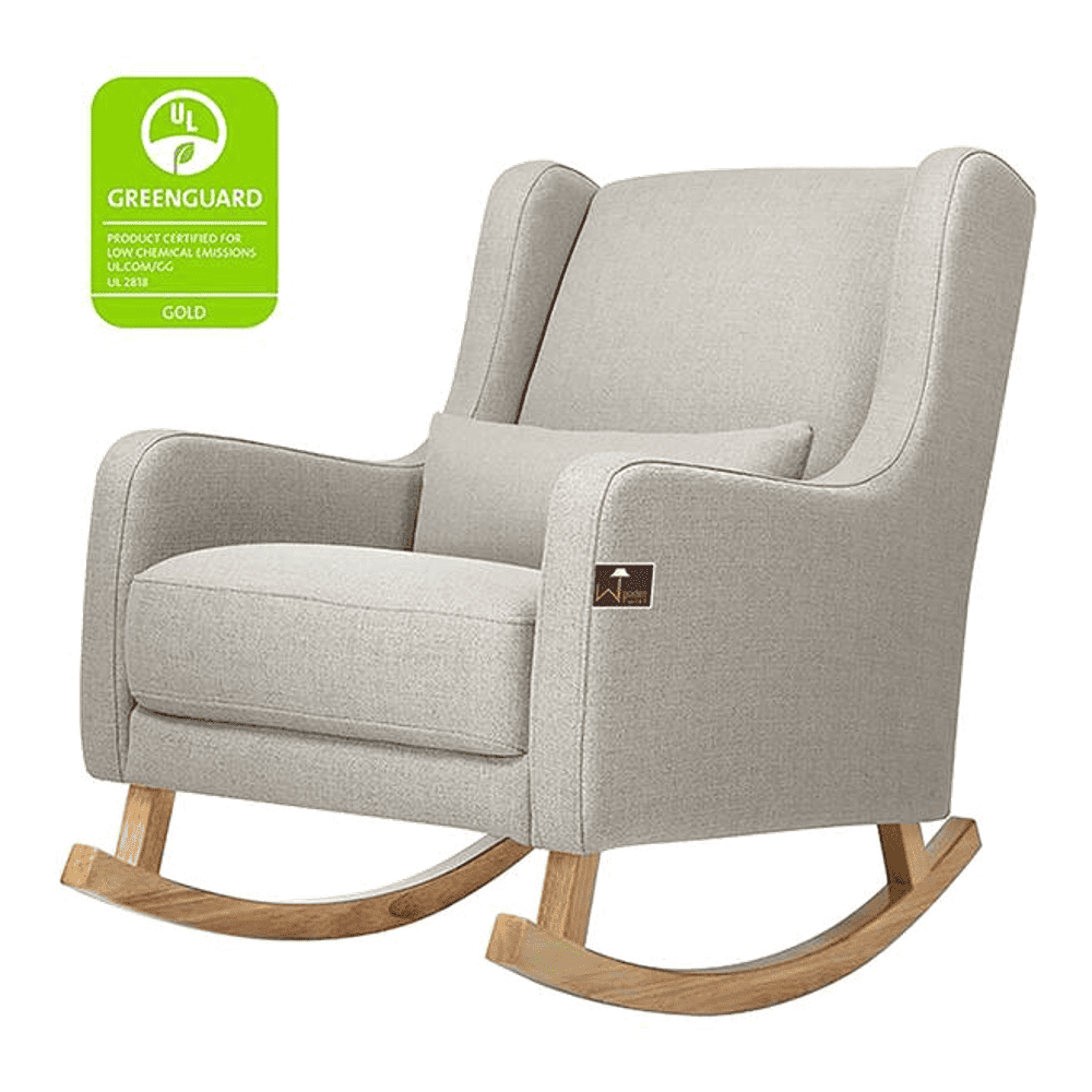 Kelsy Solid Wood Rocking Chair in Grey Colour